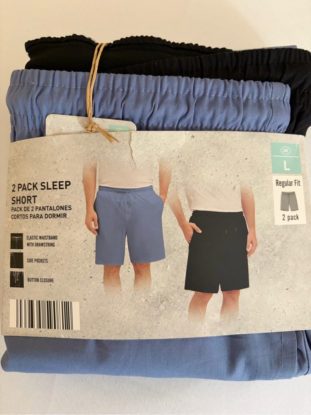 Men's 2-Pack Sleep Shorts - Black & Light Blue